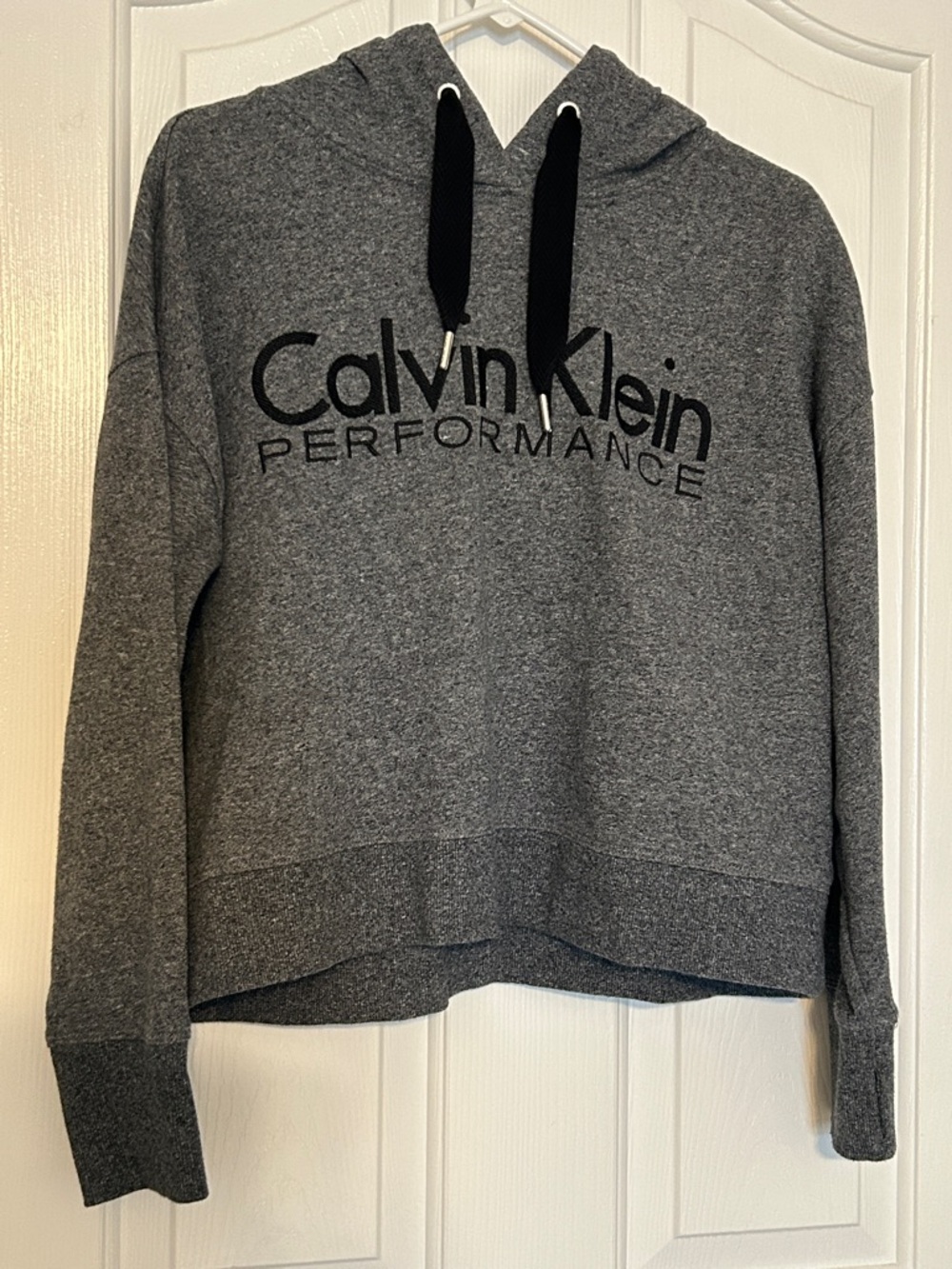 Women’s Calvin Klein Performance Women's Gray Cropped Hoodie Large EUC